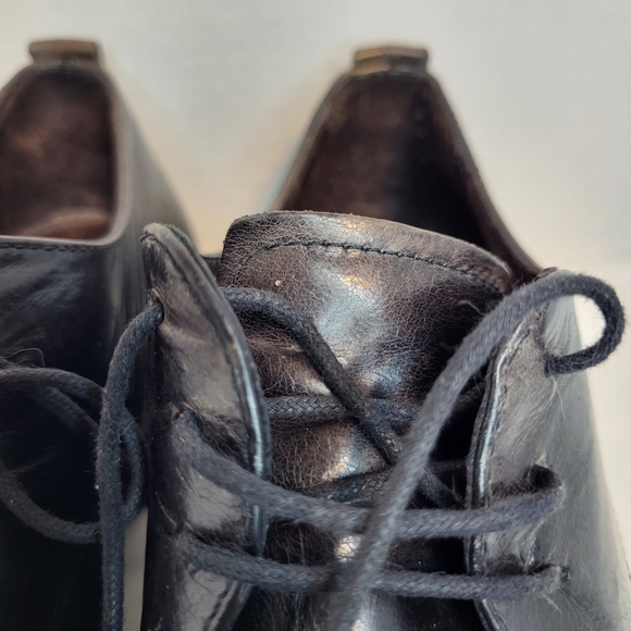 Browns men's black leather square toe lace up front dress shoes. Size 39 - Picture 6 of 16